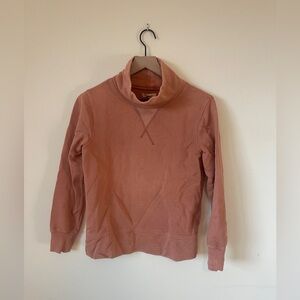 Madewell Mockneck Pullover Sweatshirt Tee Size XS Coral Pink Salmon